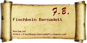Fischbein Bernadett névjegykártya